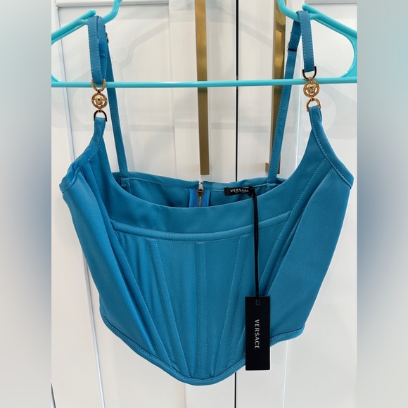 Versace Satin Medusa Corset Zippered Bustier - Picture 2 of 7